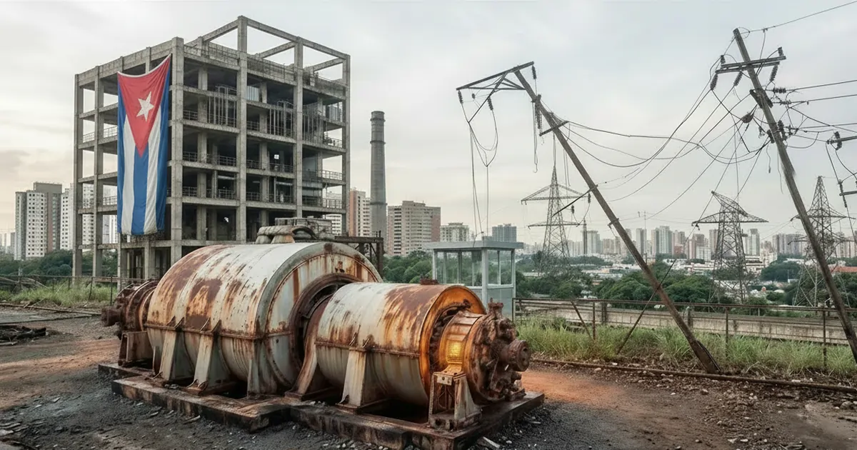 Cuba electricity crisis — darkened Havana skyline