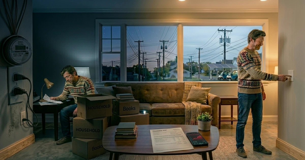 Man moving into a new home and setting up electricity service in Texas