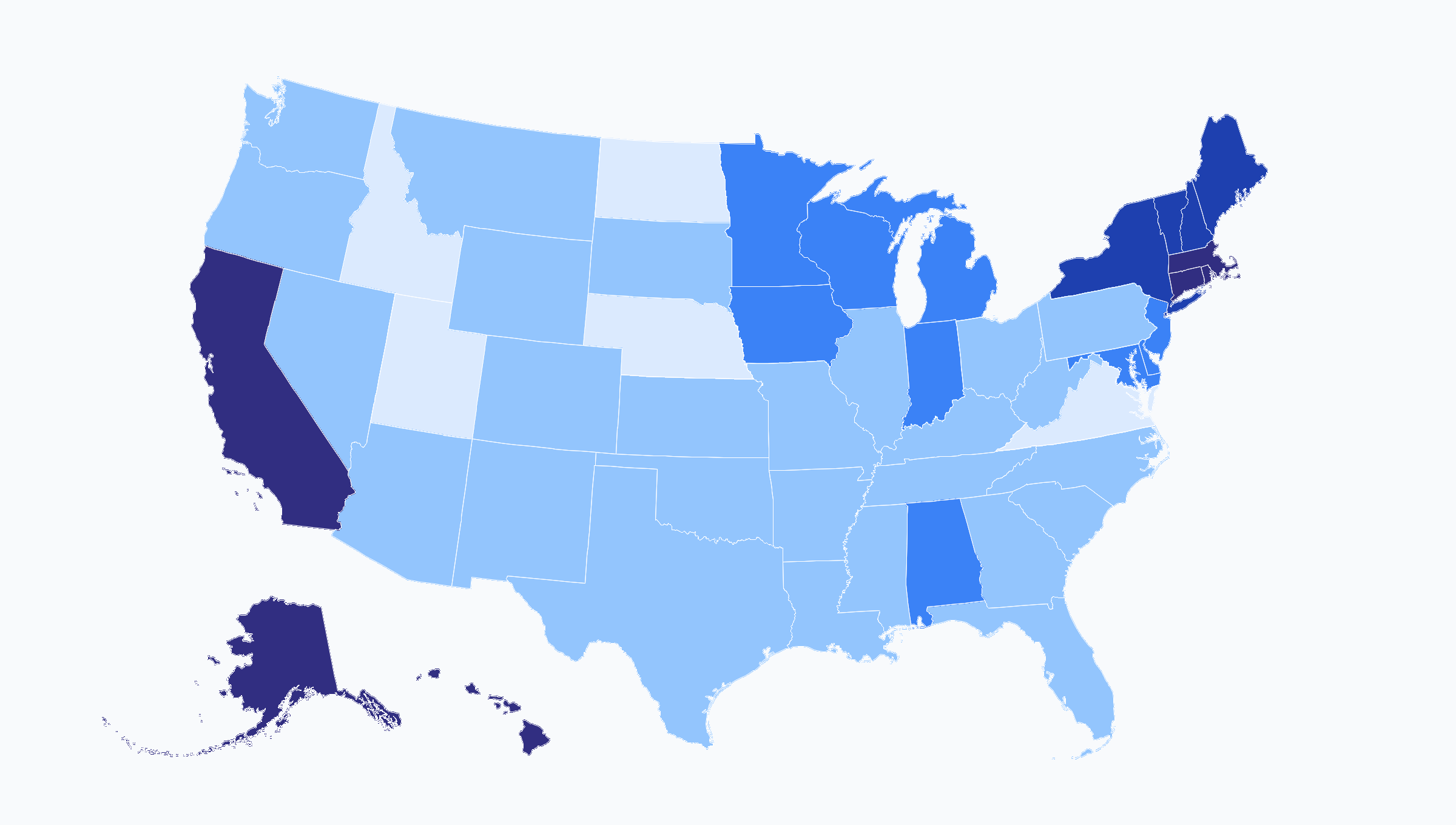 U.S. map showing commercial electricity rates by state (August 2026). Rates range from 7.44¢/kWh in North Dakota to 38.79¢/kWh in Hawaii. National average: 13.51¢/kWh.