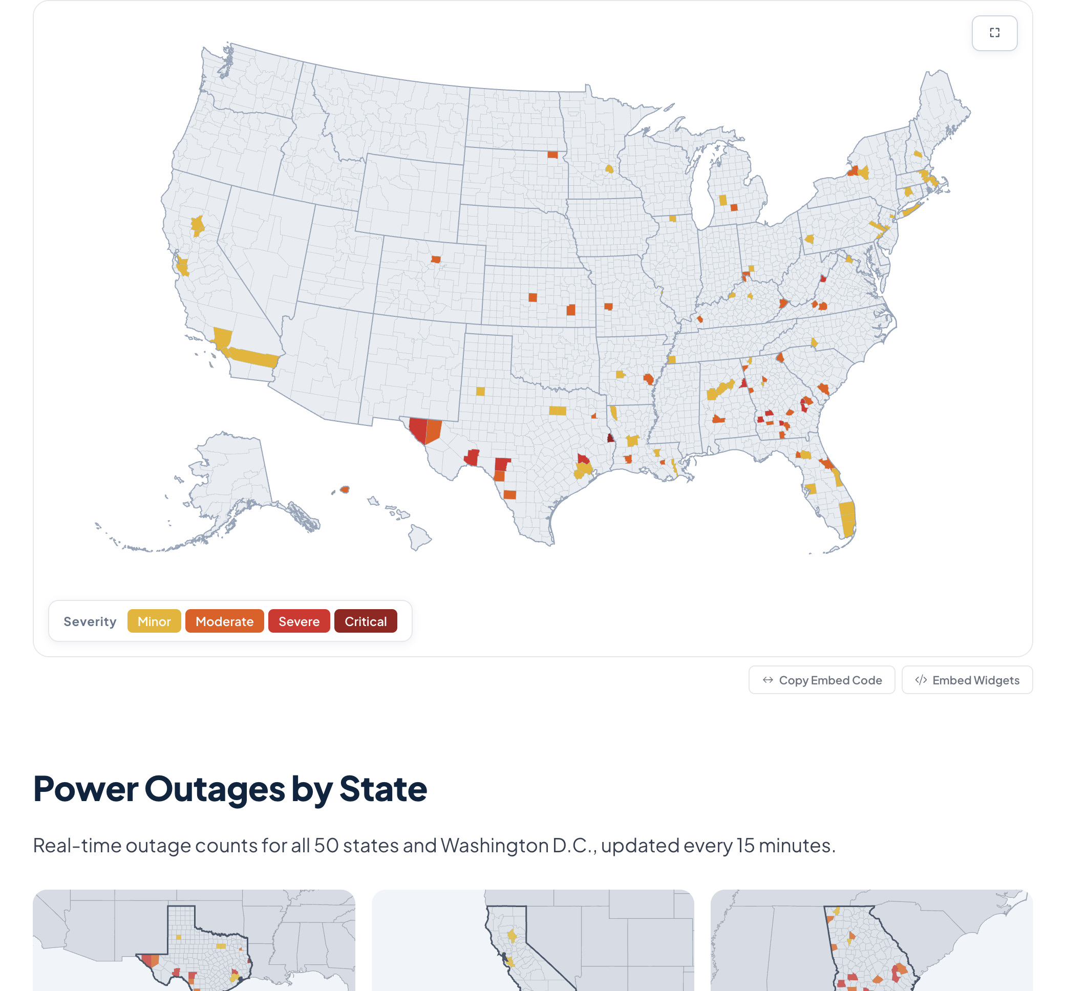 Power outage map